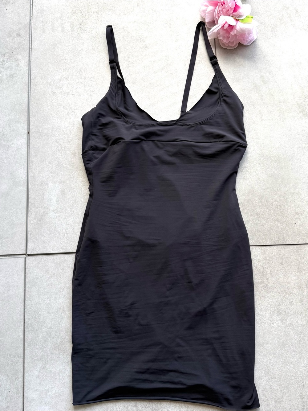 Maidenform Black Shapewear Slip Dress large lcompression convertible strapless